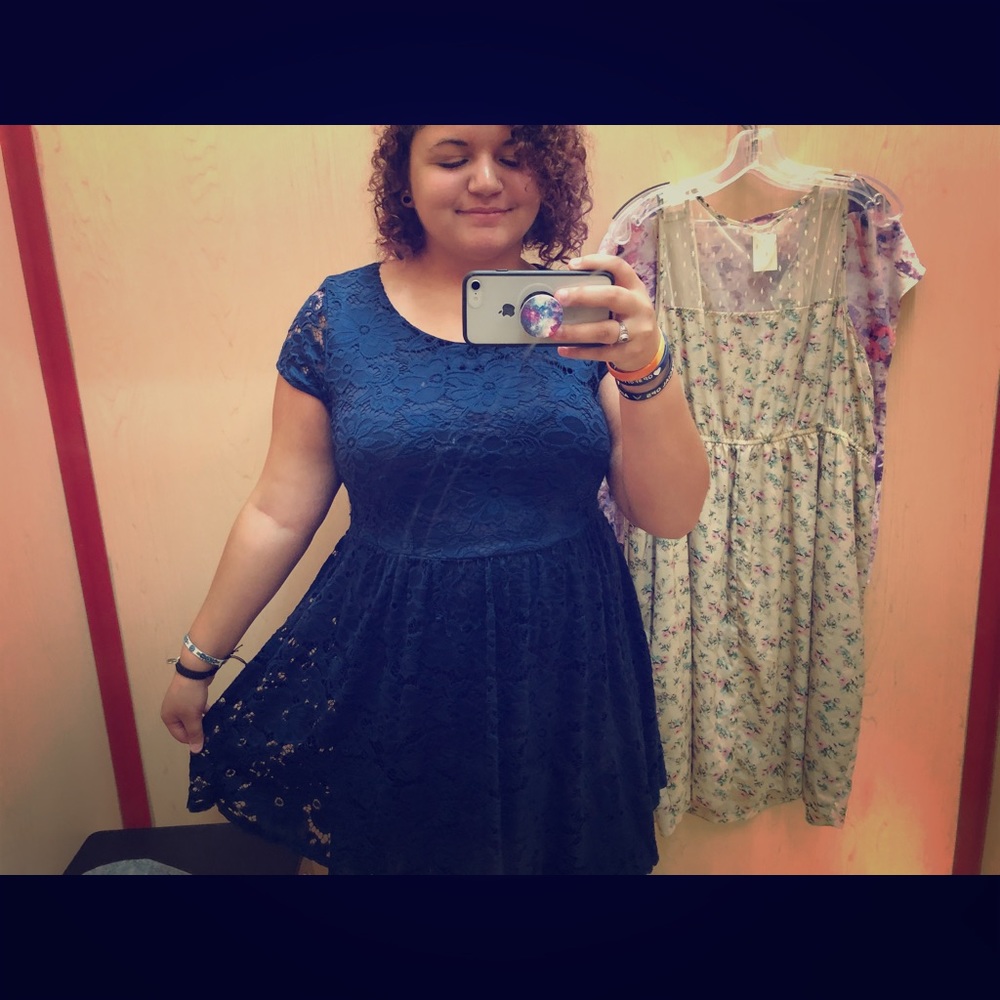 Navy blue skater dress